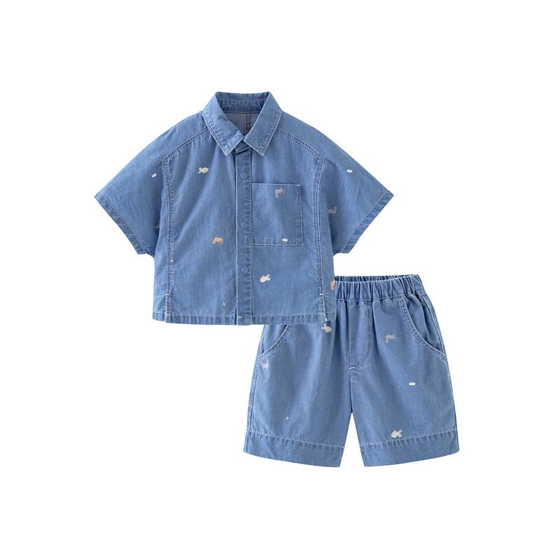Minibala Boy's Lightweight Cotton Linen Shirt & Pants Set