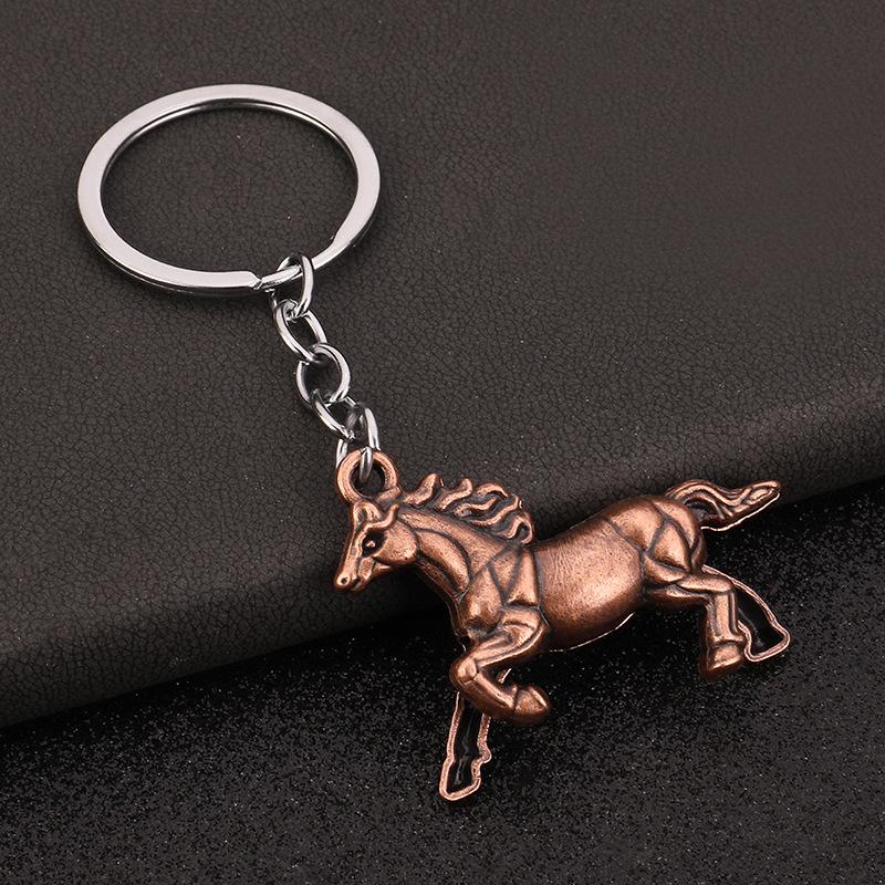 The Year Of The Horse Metal Keychain Personalized Creative Car Keyring Mascot Pony Pendant Backpack Hanging Gift
