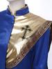 Metallisch Glänzendes Patchwork Ein-Schulter-Kasper mit Reißverschluss vorne für Damen Halloween Priester Kleriker Kostüm Kirchengewand