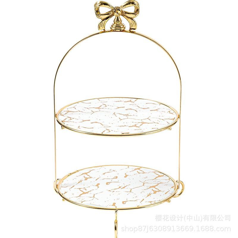 Multi-Tier Glass Dessert Stand Afternoon Tea Cake Serving 8/10 Inch 2-3 Layer Snack Display Rack Minimalist Luxury Style