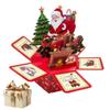 Christmas Cards 3D Popup Festive Santa Greeting Cards Hexagonal Christmas Decor With Envelops Sticky Notes For Desk Showcase