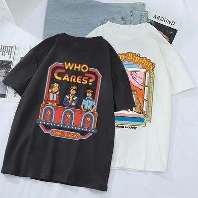 Nostalgia 90s Vintage Tshirt Women Scary Cartoon Tops Classic Satan Horror Demon Graphic Tops Hell Reaper Tee Dropshipping
