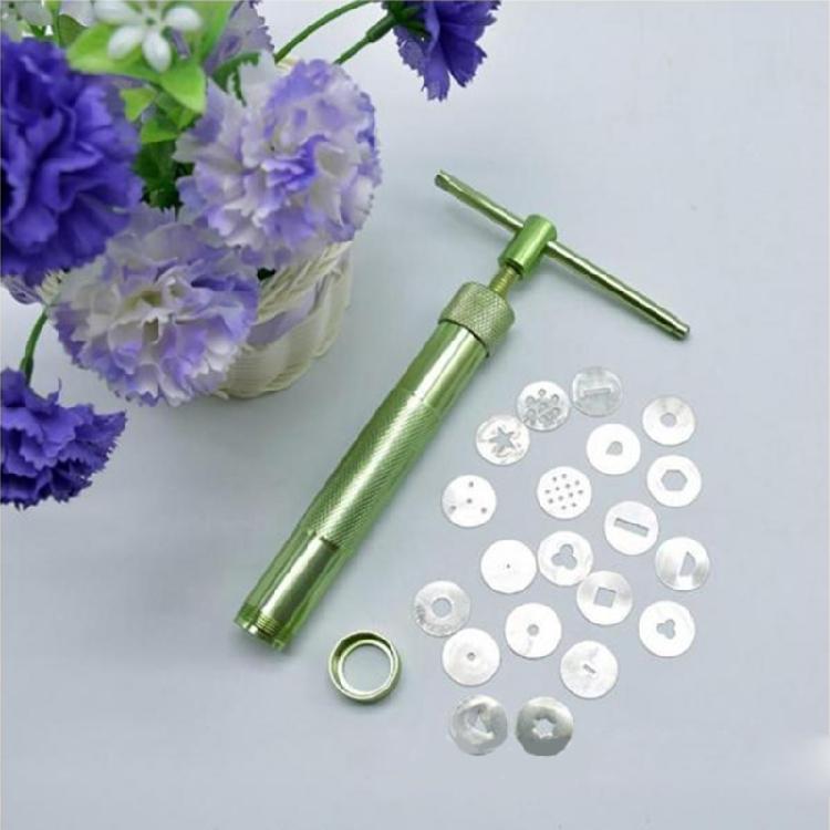 Clay Extruder with 20 Tips Sugar Pastes Extruder Clay Cutter Fondant Press Cake Decorating Tool Set Rotary Mold Tool Set