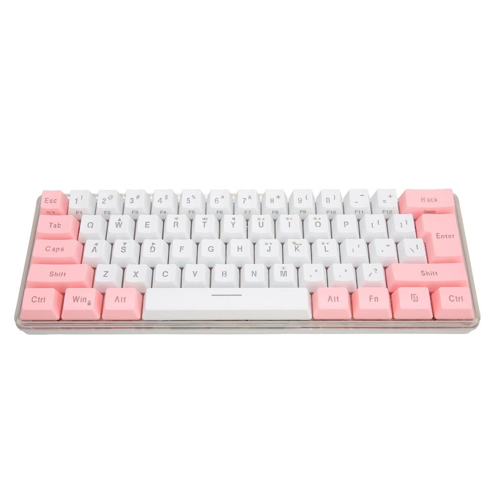 Gaming Keyboard USB 61 Keys Contrast Color RGB Light Key Line Separation Mechanical Wired Keyboard for Office Games