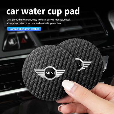 For MINI 2 Pcs Car Water Coaster Cup Bottle Holder Anti-slip Pad Mat Cooper JCW WORKS R55 R56 F55 F56 R57 R58 R59 R60 R50