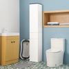 Bathroom Cabinet with Adjustable Shelf, 2 Closed Shelves and a Drawer in Wood, 30x28x180 cm, White