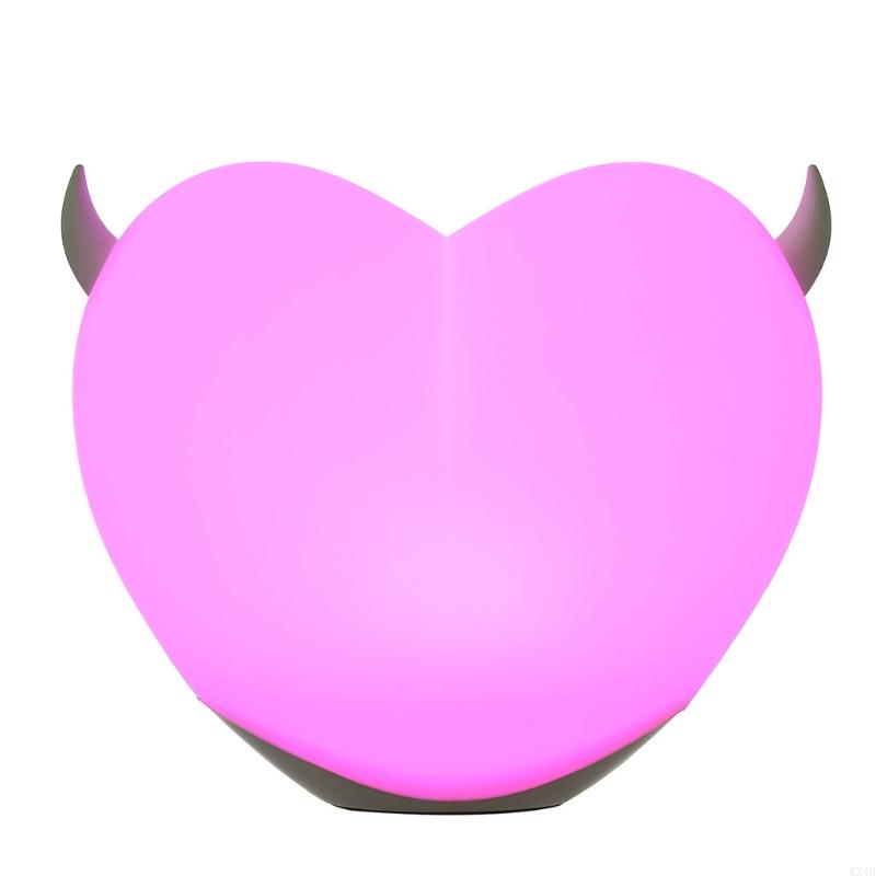 KX4B Heart Shaped Silicone Light Night Lights for Kids Girls Boys with for Touch Led Lamp Home Bedroom Dormitory Lamps