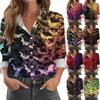 Camicia da donna, camicetta, stampa, bottoni, manica lunga, casual, basic, colletto, regolare
