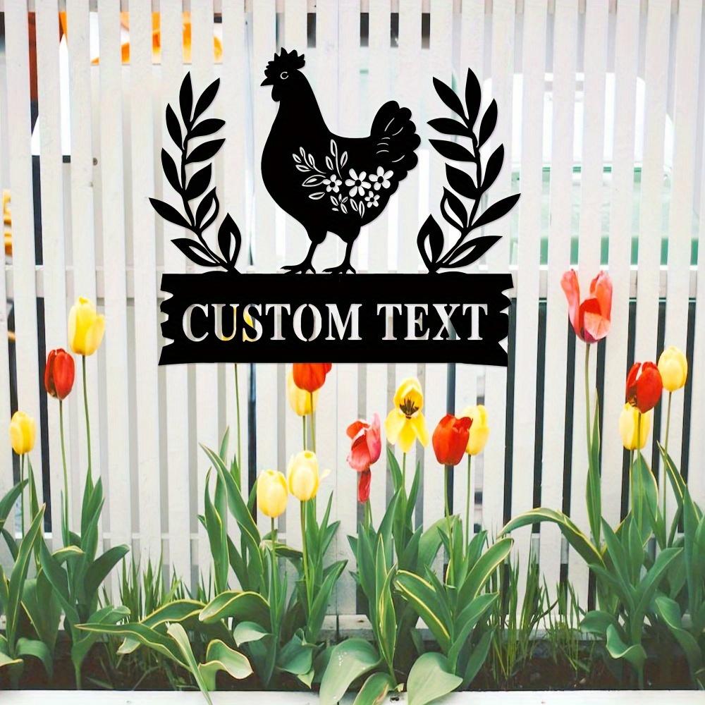 Unique Single Piece Customizable Metal Sign Personalized Chicken Silhouette Wall Art Themed Decor Home Yard