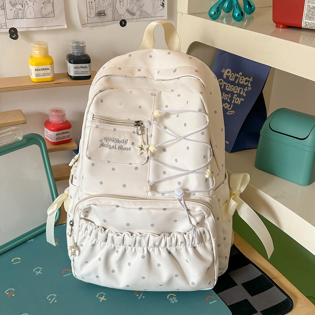 New schoolbag Japanese-style INS cute girl bow middle school student collegiate backpack lightweight and sweet backpack