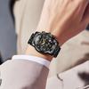 PINDOWS Men's Analog Quartz Watch with Day Date Display Stainless Steel Band Daily Water Resistance