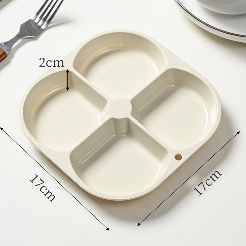 Divided Plates Anti-Scalding Fruit Plate 4 Compartment Food Dinner Plate Tray Multifunctional Divided Serving Tray