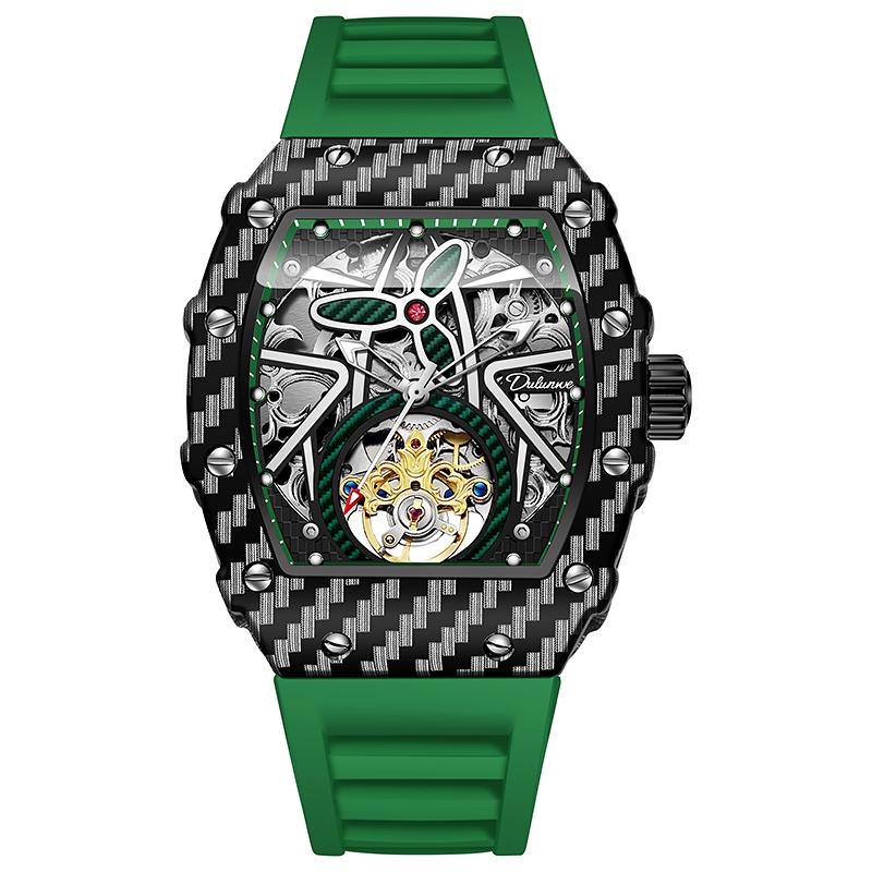 Sporty Style Tourbillon Men Watch Luxury Large Dial Waterproof Luminous Wristwatch Military Automatic Mechanical Men's Watch