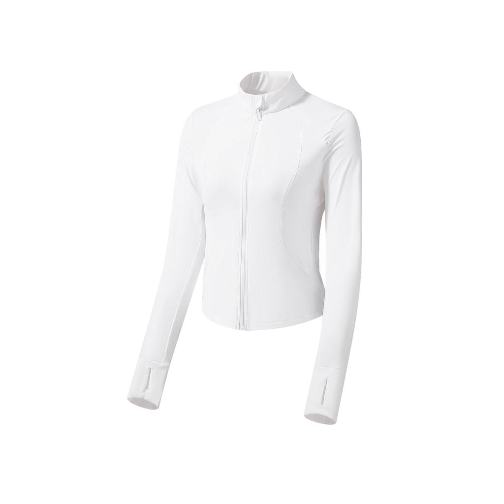 Sunscreen Clothes, Slim Fit Stand Up Collar Yoga Sports Jacket for Women, Waist Cinching and Slimming, Ice Silk High Elasticity Sunscreen Suit