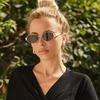 Women's Retro Oval Golden-Tone  Stylish Decorative Eyewear for Casual Formal Outfits
