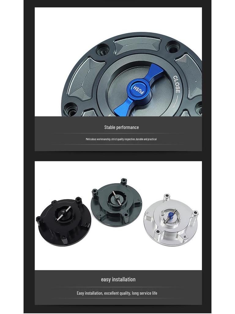 SH-L6005: Quick-release aluminum alloy fuel tank cap for motorcycle modifications.