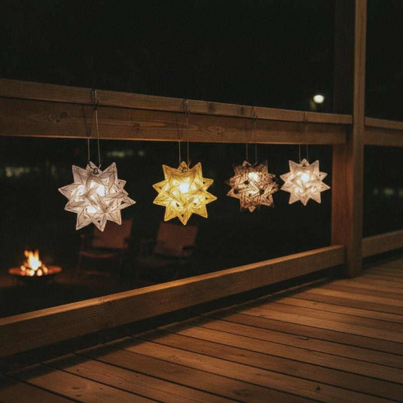 Outdoor Polestar Pp Board Lampshade Diy Camping Colorful Waterproof Hollowed-Out Lampshade Decorative Lantern Accessories
