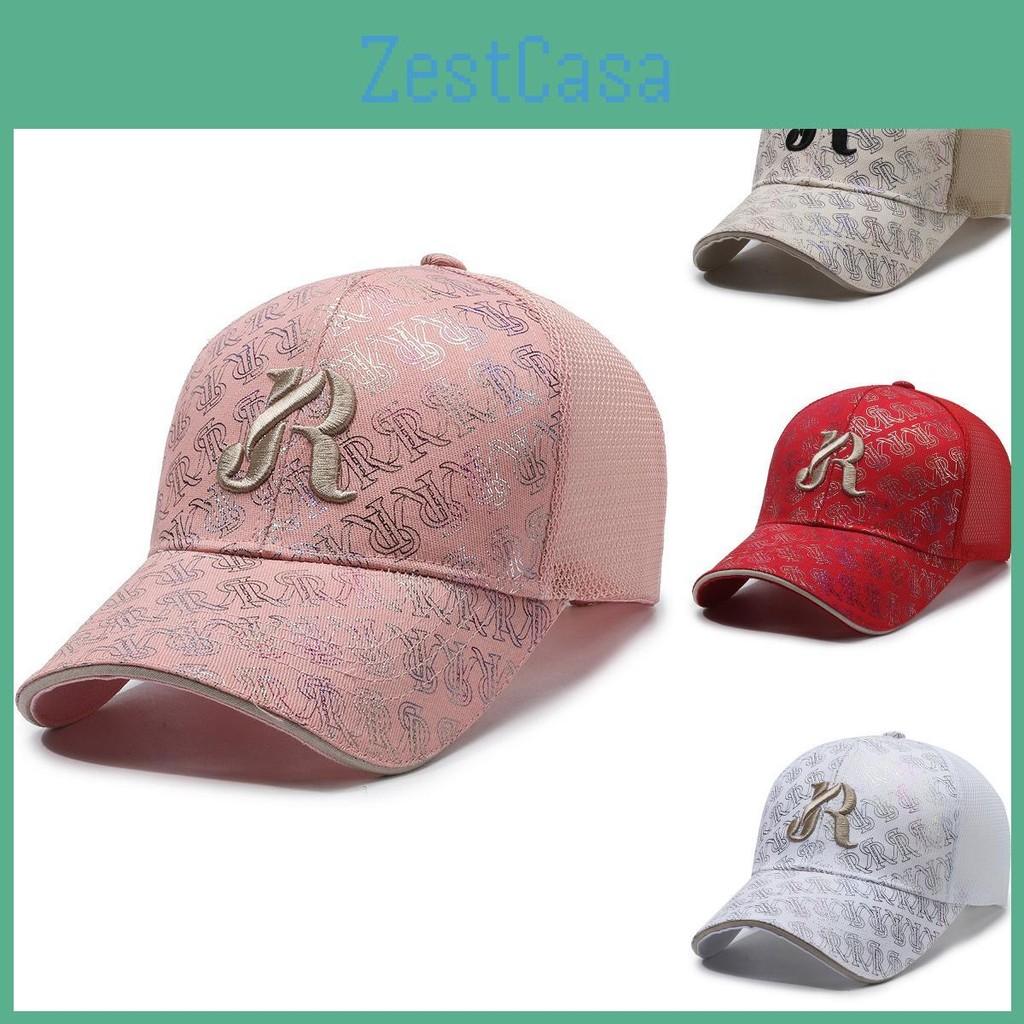 R Letter Embroidered Baseball Hat Stylish Sun Protection Peaked Cap Gift Fashion