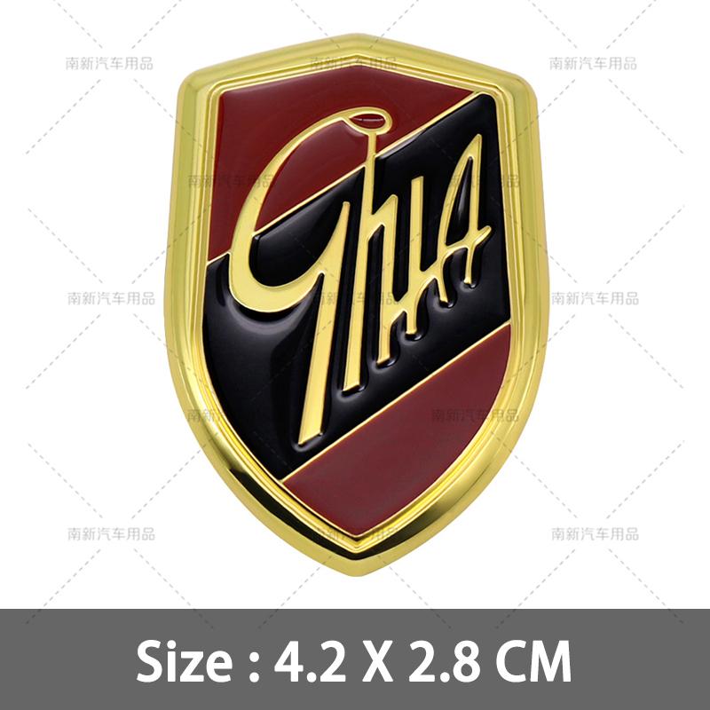 OKM20 Metal GHIA Emblems Side Shield Logo Rear Trunk Stickers for Ford Hatchback Fiesta Escort Mondeo Taurus Ecosport Kuga Edge Focus