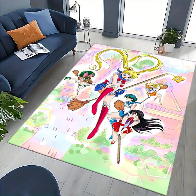 1pc Sailor Moon Anime Cartoon Design Office Chair Mat Non-Slip Carpet for Home Decor, Living Room, Bedroom, Game Room - Perfect Gift for Fans.O012