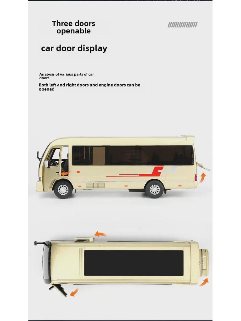 1/32 Scale Alloy Bus Model Toy with Sound and Light - Pull Back Action, Cake Decoration 