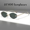Women'S Fashion Frameless Uv400 Sunglasses Uv-Protective Lenses Neutral Style For Outdoor Travel Essential Vacation Sunglasses