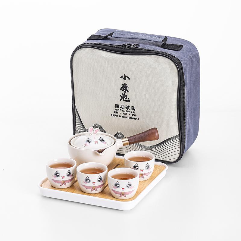 New Style Rabbit Chinese Kung Fu Tea set Travel Tea set Ceramic Portable Tea set Teapot Tea Maker Infuser Teacup Cup for Tea