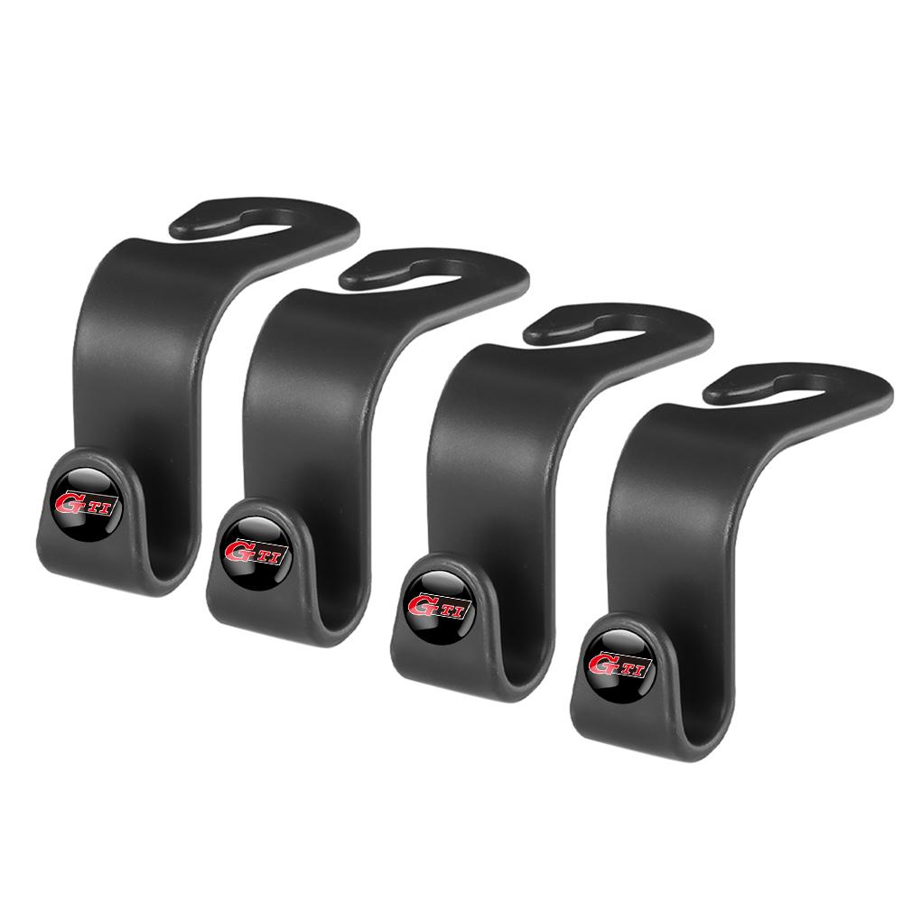 HIJK1 2/4pcs ABS Car Interior Seat Headrest Back Hanger Storage Hooks Valve Cap For VW R32 Golf Beetle EOS GTI Tiguan Passat Jetta MK4
