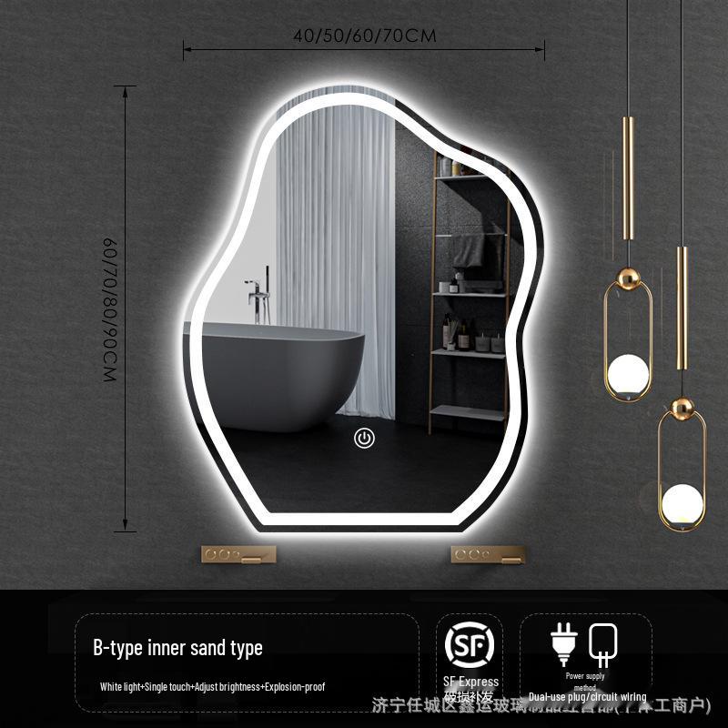 Irregular Shape LED Vanity Mirror: Wall-Mounted, Luminous, Smart Cloud Bedroom Makeup Mirror with Lights