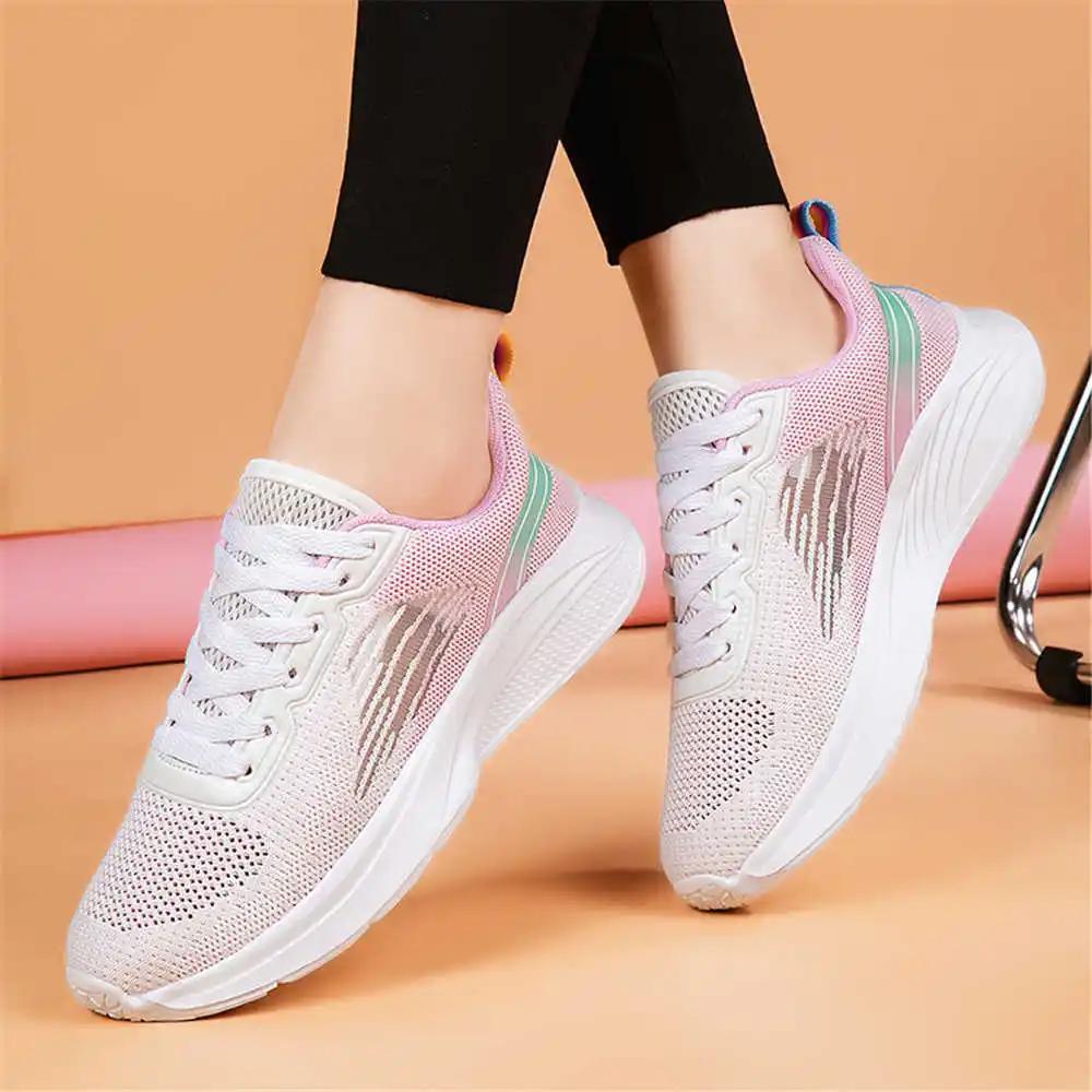 High Platform Number 40 Sneakers Women Green Chunky Wide Fit Shoes Woman High Grade Boots Sport Footwear Caregiver Type