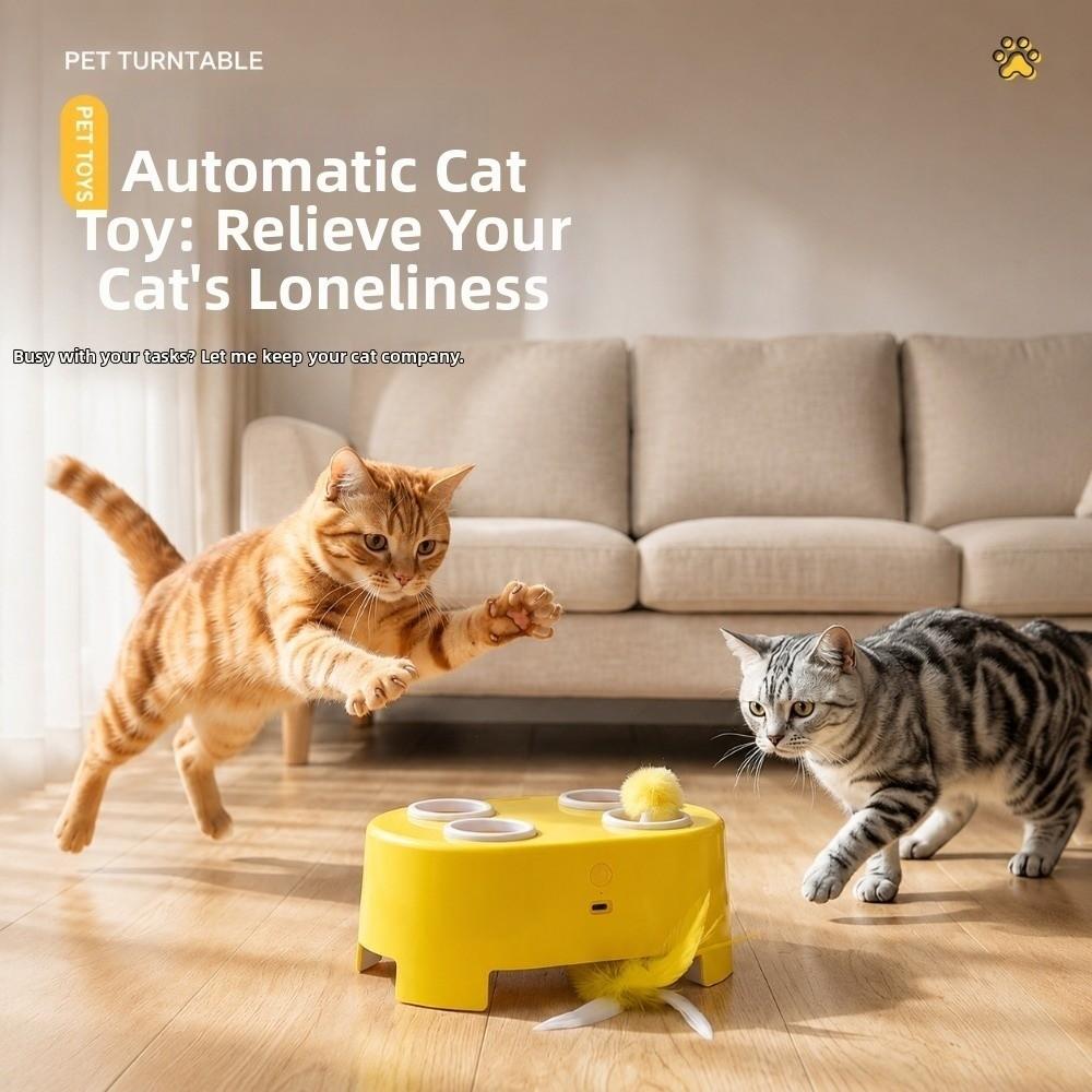 Rechargeable Smart Cat Toys Electric Cat Chase Game Toy New Automatic Pop-Up Toy Pet Supplies
