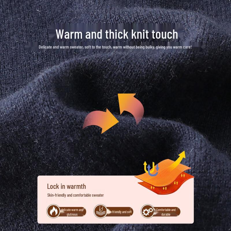 Shanshan Men's 100% Pure Wool Long-Sleeve Pullover Sweater