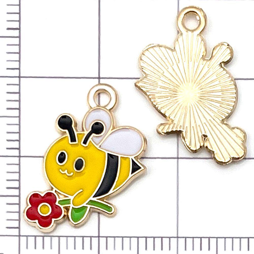 Set of 20 Yellow Enamel Bee and Beehive Pendants for DIY Bracelets and Necklaces