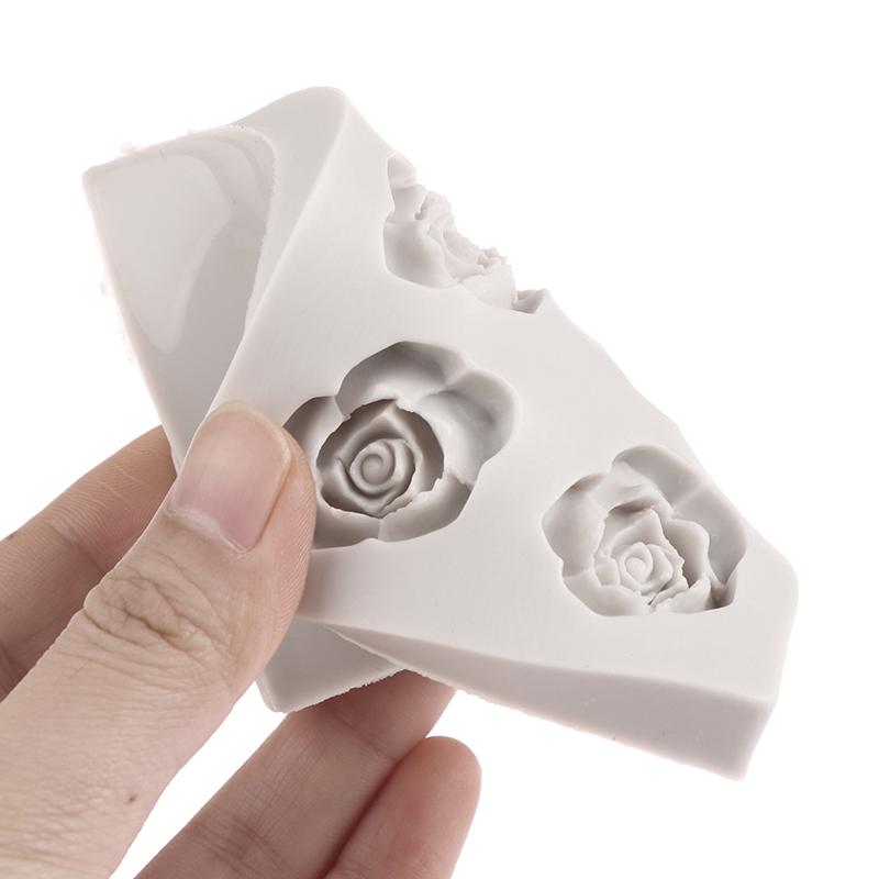 Mini Rose Camellia Daisy Flower Silicone Sugarcraft Mold Diy Clay Model Cake Decorating Tools Baking Accessories