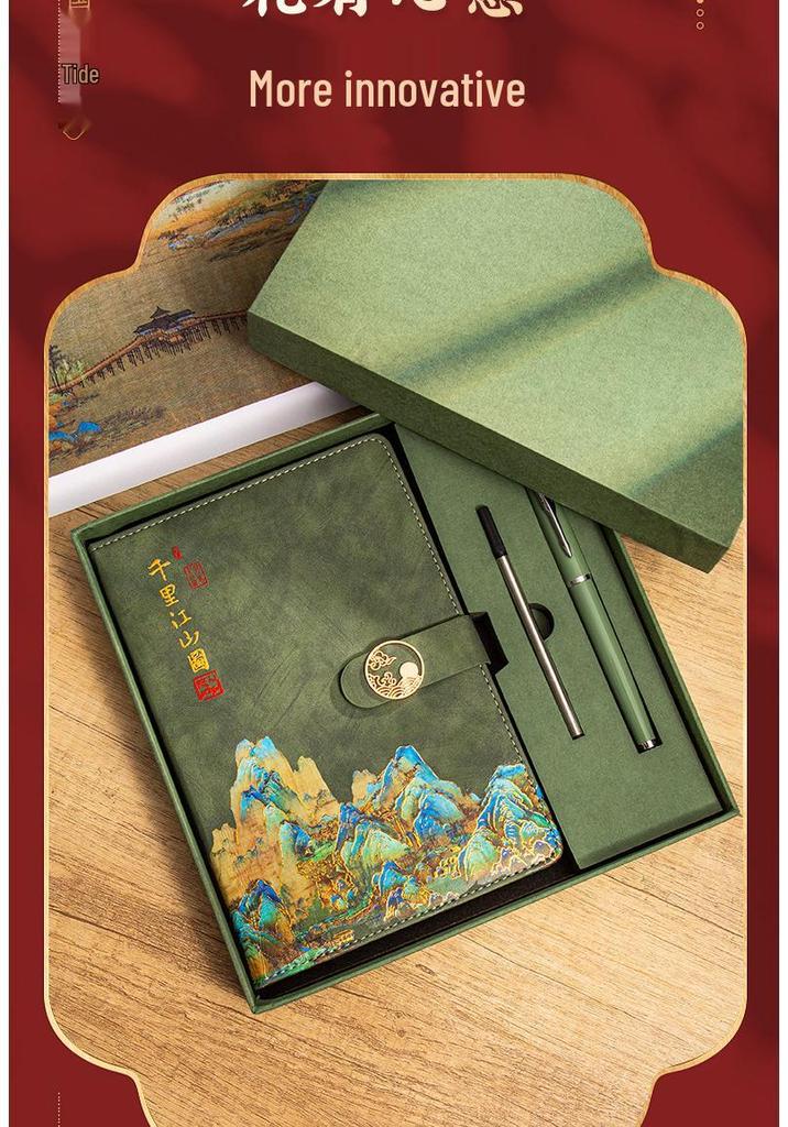 Exquisite Guochao Chinese Style Notebook & Diary Gift Set for Business Meetings