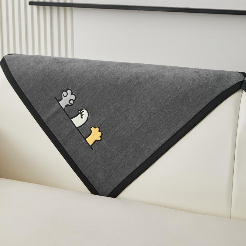 Soft Chenille Embroidery Four Season Universal Sofa Towel, L-shaped Sectional Anti-slip Sofa Cover for Living Room