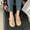 Women's Korean Style Furry Mary Jane Moccasins - Velvet-Lined Flats for Autumn and Winter