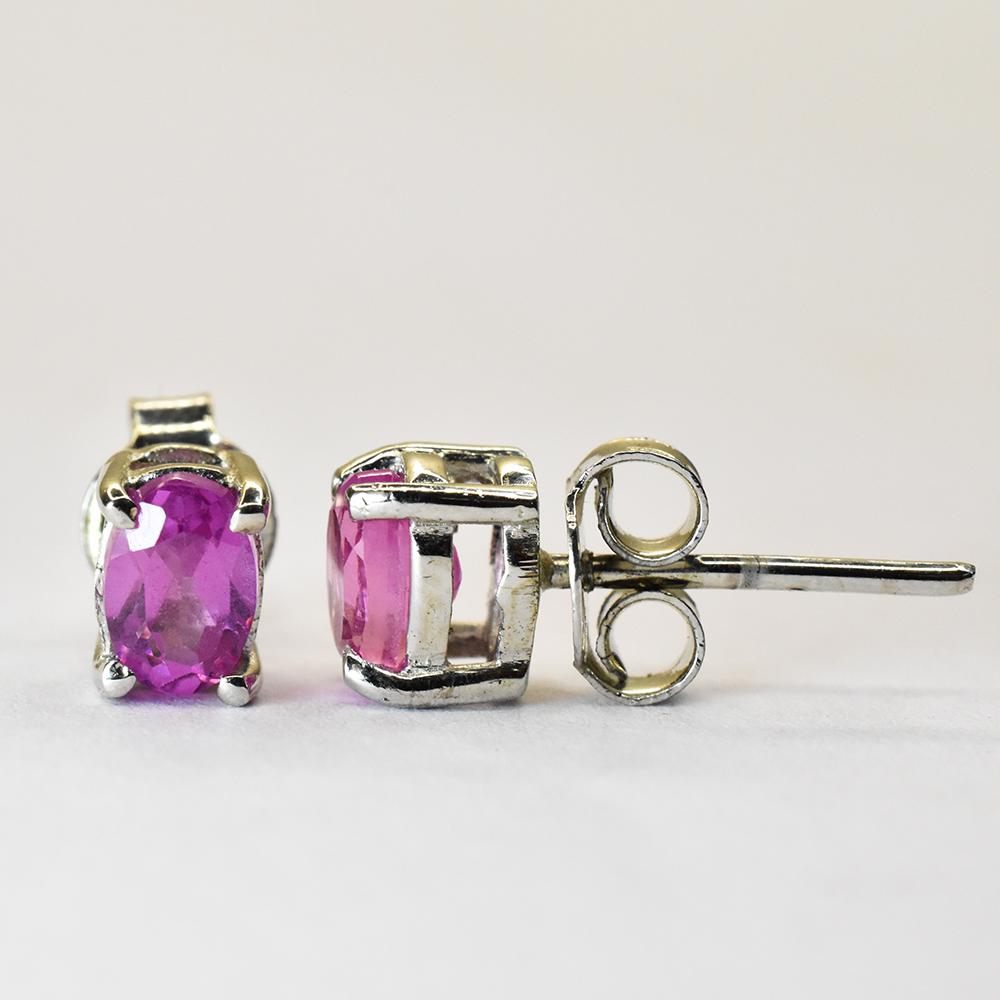 8.95 Ct Natural Pink Sapphire Oval Cut Earring 925 Sterling Silver