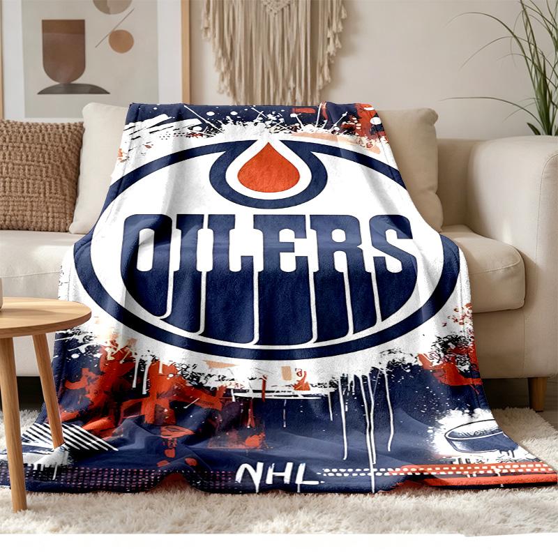 Edmonton Oilers Soft and Comfortable Flannel Suitable for Sofas Living Rooms Outdoor Camping Travel and Also Makes a Great Anniversary Gif