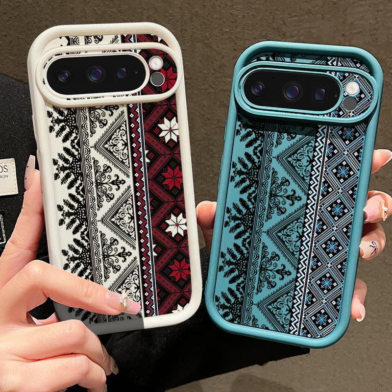 Vintage Totem Pattern Phone Case For Google Pixel 7 8 Pro 8A 7A 9 Pro XL Shockproof Silicone Soft Protector Cover For Pixel 7 8 9 Pro