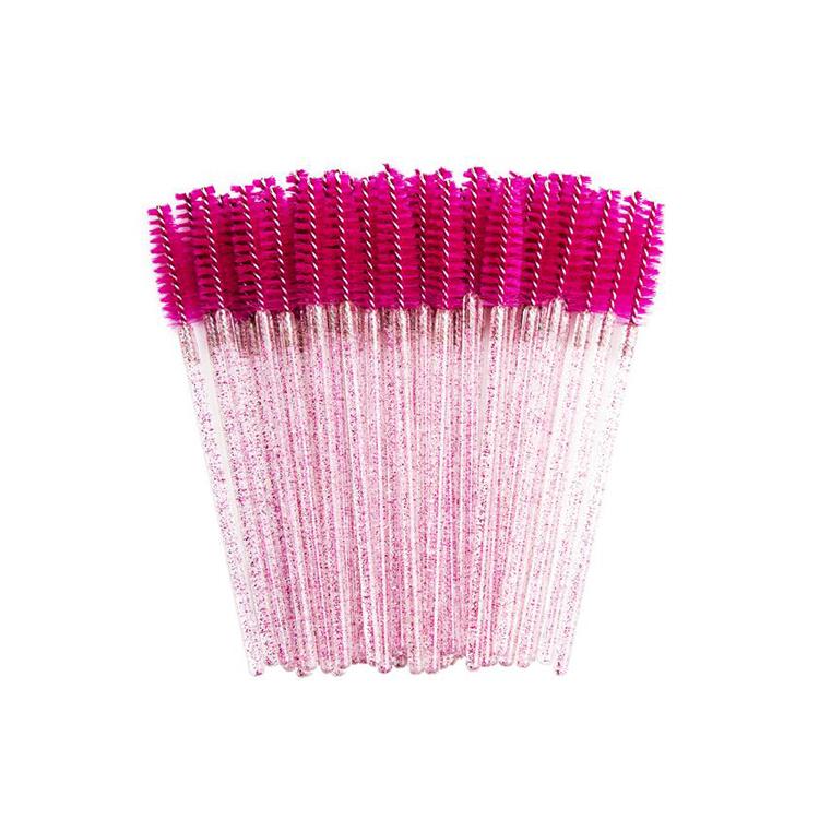 Mini Disposable Skinny Mascara Wand 50pcs/Bag Crystal Eyelash Brushes Eyebrow Makeup Brushes Lash Extension Supplies красный