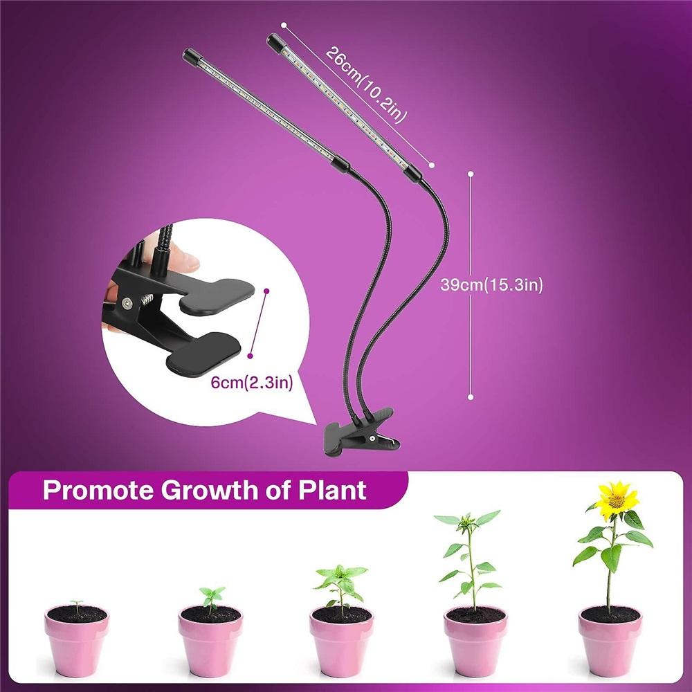 Grow Lights For Indoor Plants 20w,  360adjustable Gooseneck Plant Grow Light With Table Clip, 3 Light Modes & 9 Bright Levels