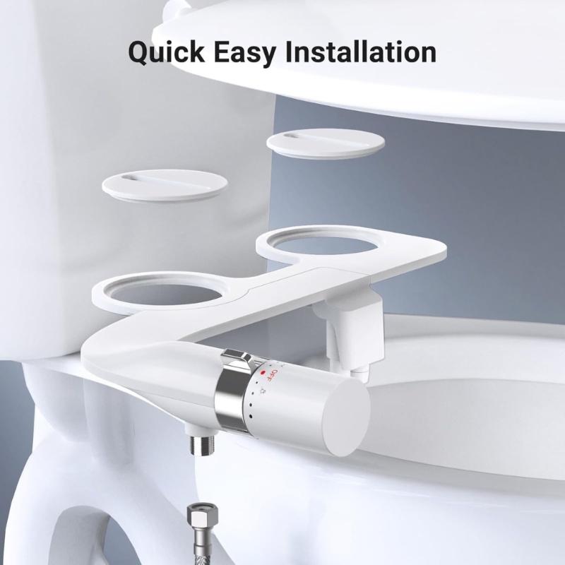 Schlanke Nicht-elektrische Bidet-Toilettenaufsatz Toilettensitzaufsatz Doppeldüsen-Bidet mit einstellbarem Wasserdruck