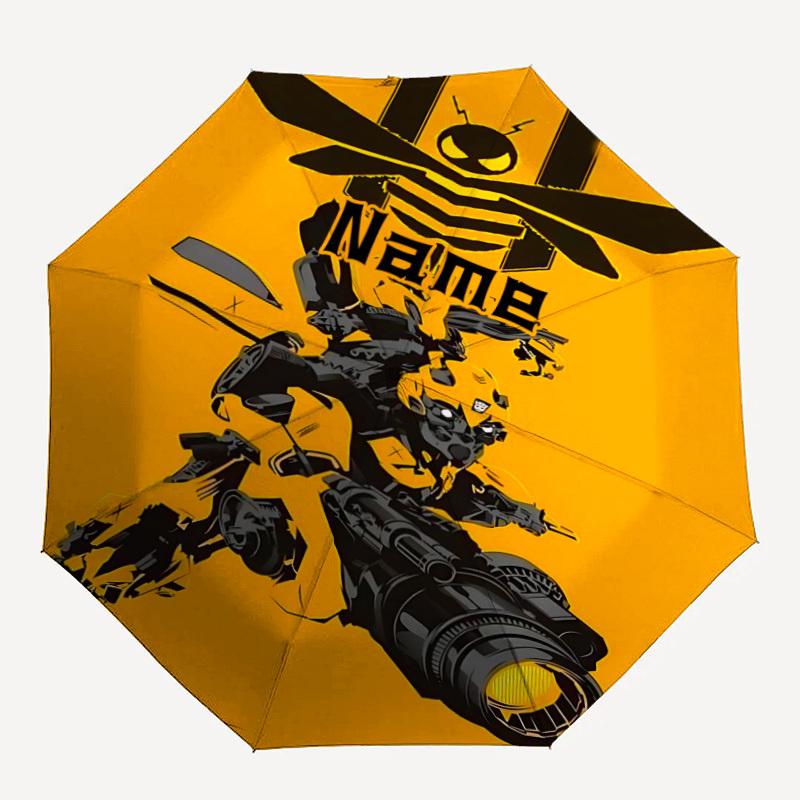 

1pc Bumblebee Transformer Custom Name Automatic Folding Umbrella, Durable Plastic & Iron, Lightweight for Outdoor Daily Use S1230050