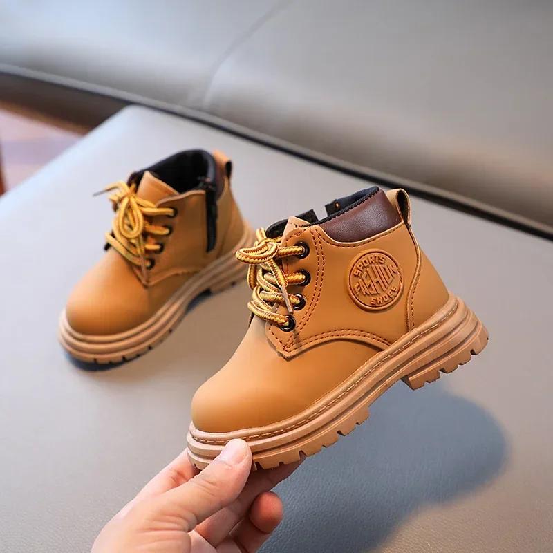 

Children Winter Thick Plush Warm Snow Boots Cotton Shoes Toddlers Baby Autumn Single Boots PU Leather Boot 21