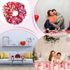 Valentines Wreath Ribbon Home Decor 40cm Artificial Red Wedding Wreath For Indoor Outdoor Bedroom Living Room Office Wedding