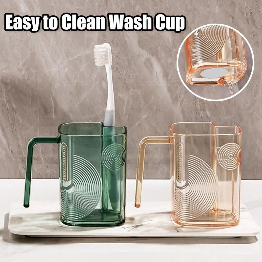 Transparent Toothbrush Cup Draining Hole Drink Tumbler Bathroom Washing Cups Mouthwash Cup  Travel