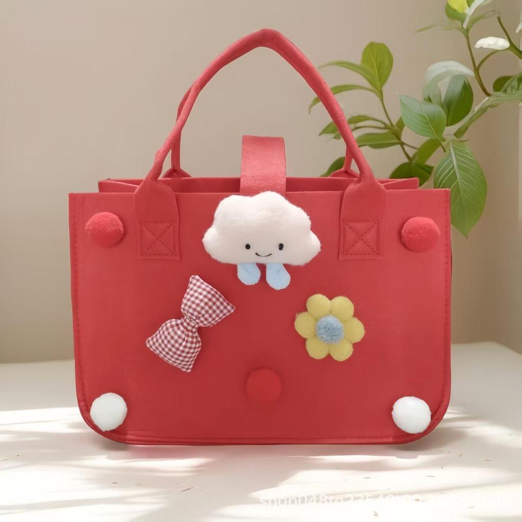 Customizable Cartoon Felt Handbag for Parties & Gift Bags