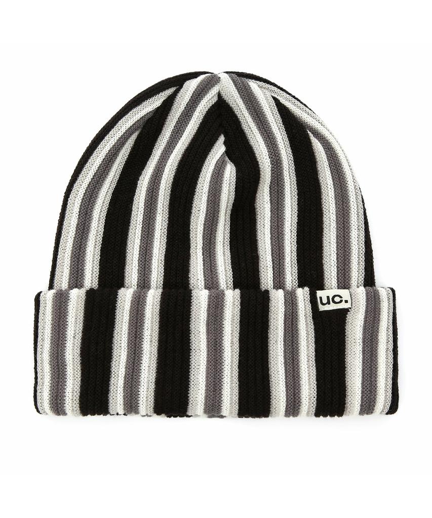 Eondeokeonteulol Striped Long Beanie Beanie / Vertical Stripe / Black