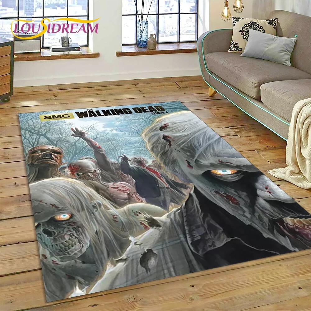 3D The Walking Dead Lincoln TWD TV Teppich für Wohnzimmer Schlafzimmer Heimdeko, Bodenmatte Rutschfest Dekoration für Sofa Fußmatte